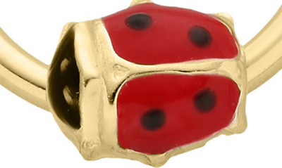 Mignonette 14k Gold Ladybug Hoop Earrings In Gold