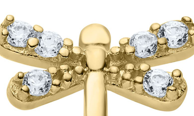 Mignonette 14k Gold & Cubic Zirconia Dragonfly Stud Earrings In Gold