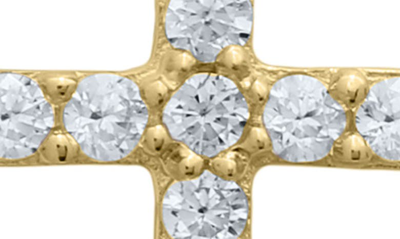 Mignonette 14k Gold & Cubic Zirconia Cross Stud Earrings In Gold