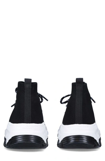 Kurt Geiger Lettie Lace-up Knitted Sock Trainers In Blk/white | ModeSens