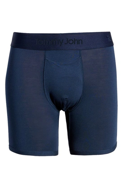 Shop Tommy John Second Skin 6-inch Boxer Briefs In Dress Blues
