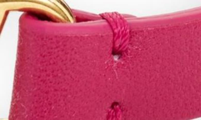 Shop Valentino Vlogo Leather Bracelet In Rose Violet