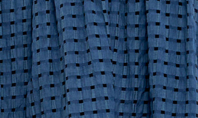 English Factory Gingham Tiered Midi Dress In Navy