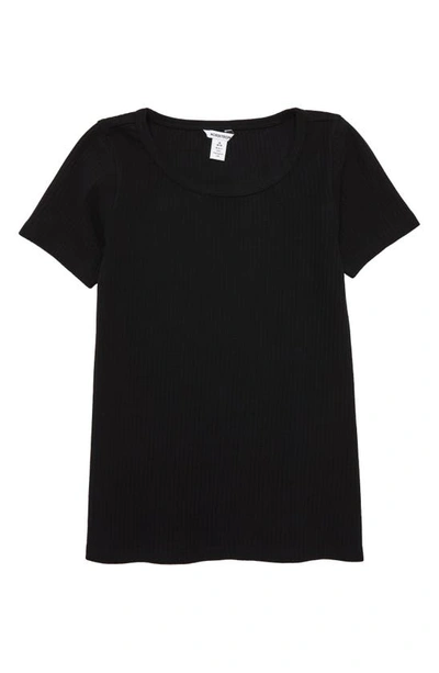 Shop Nordstrom Kids' Everyday Rib T-shirt In Black