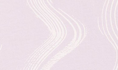 Shop Open Edit Kids' Puff Sleeve Organic Cotton Pullover In Purple Moss Vertical Waves