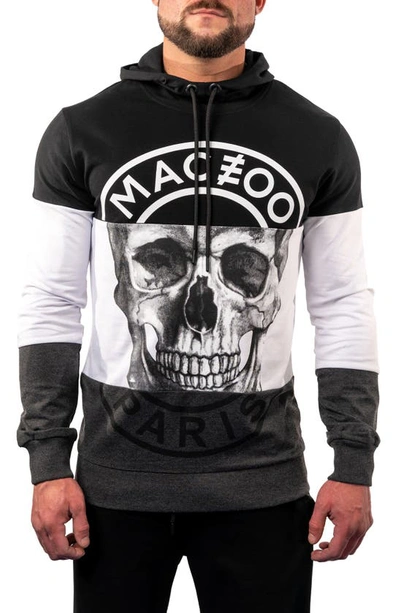 Shop Maceoo Paris Cotton Blend Logo Hoodie In Grey