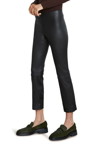 Vince Zipped-detail Stretch-leather Leggings In Black