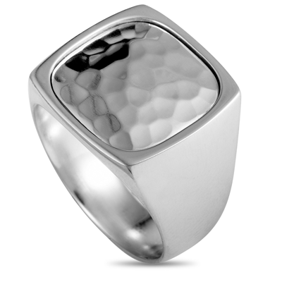 Shop Georg Jensen Smithy Signet Silver Band Ring In Multi-color