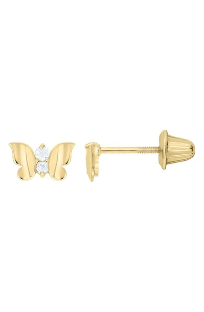 Mignonette 14k Gold & Cubic Zirconia Butterfly Stud Earrings In Gold