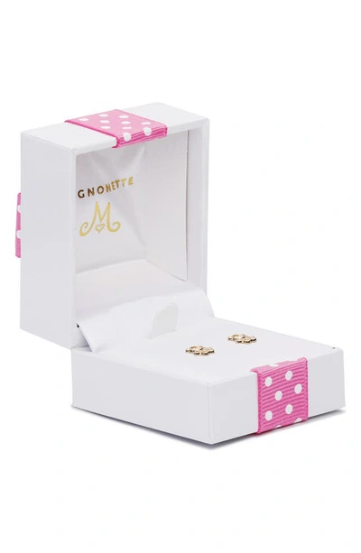 Mignonette 14k Gold Teddy Bear Stud Earrings In Gold