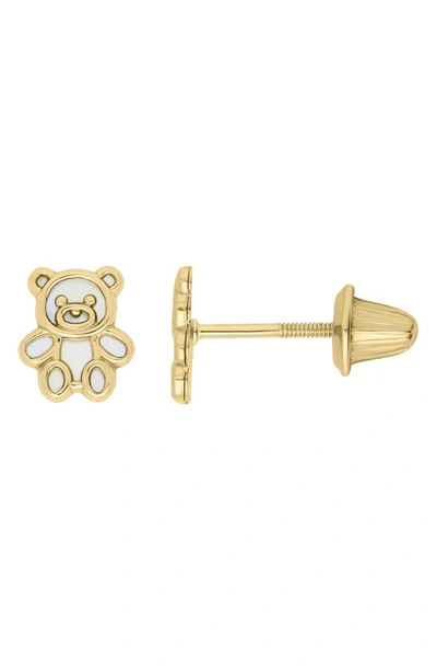 Shop Mignonette 14k Gold Teddy Bear Stud Earrings