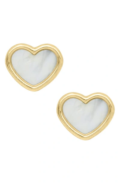Shop Mignonette 14k Gold & Mother-of-pearl Heart Stud Earrings