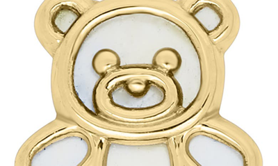 Mignonette 14k Gold Teddy Bear Stud Earrings In Gold