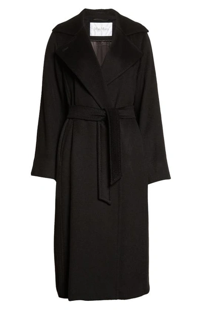 Max Mara Manuela Camel Hair Wrap Coat In Black