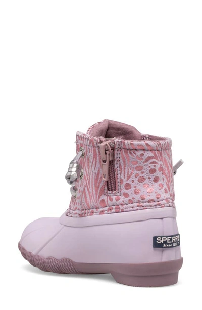 Shop Sperry Kids' Saltwater Water Resistant Boot In Elderberry