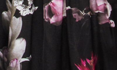 Shop Allsaints Floral Long Sleeve Crop Blouse In Black