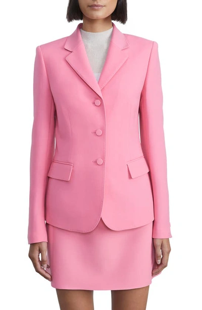 Shop Lafayette 148 Academy Wool & Silk Crepe Blazer In Primrose