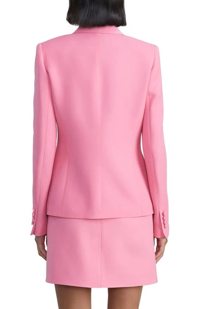 Shop Lafayette 148 Academy Wool & Silk Crepe Blazer In Primrose