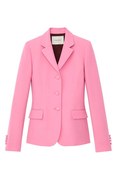 Shop Lafayette 148 Academy Wool & Silk Crepe Blazer In Primrose