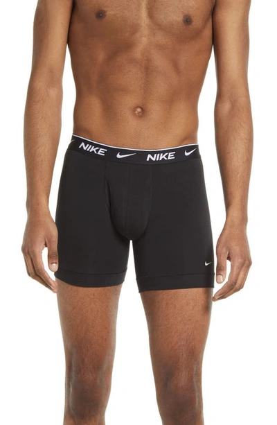 Shop Nike Dri-fit Everyday Assorted 3-pack Performance Boxer Briefs In Black/ Black/ Black