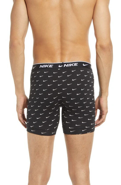 Shop Nike Dri-fit Essential Assorted 3-pack Stretch Cotton Boxer Briefs In Swoosh Print