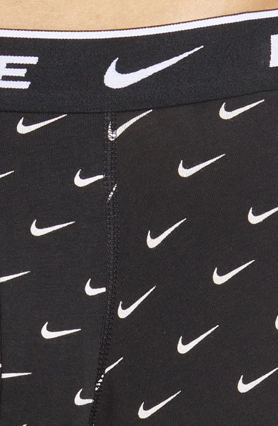 Nike Dri-fit Everyday Assorted 3-pack Performance Boxer Briefs In Swoosh Print