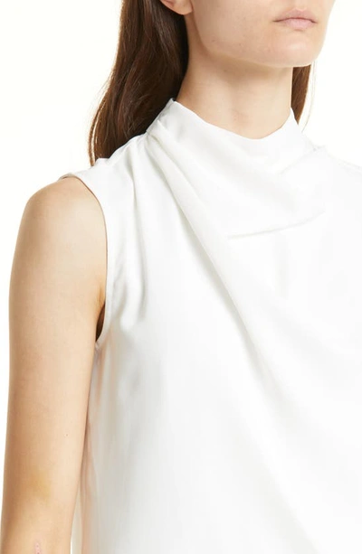 Shop Misook Funnel Neck Sleeveless Blouse In White