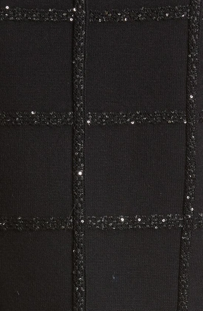 Misook Sequin Grid Sweater In Black