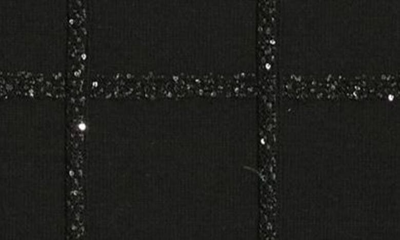 Misook Sequin Grid Sweater In Black