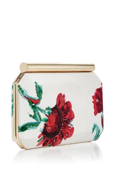 Shop Oscar De La Renta Satin Beaded Embroidered Saya Clutch