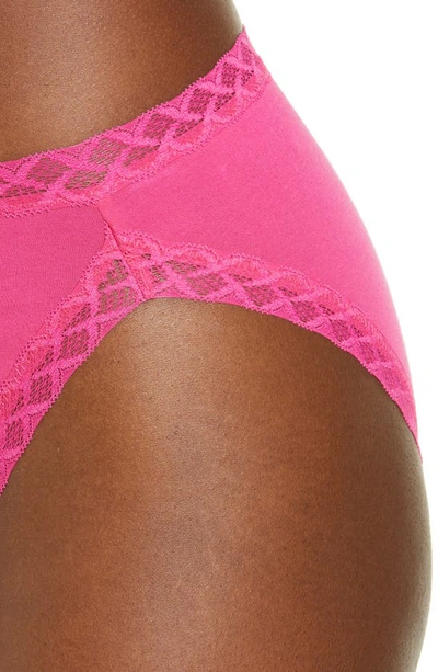 Shop Natori Bliss Cotton French Cut Briefs In Electric Pink