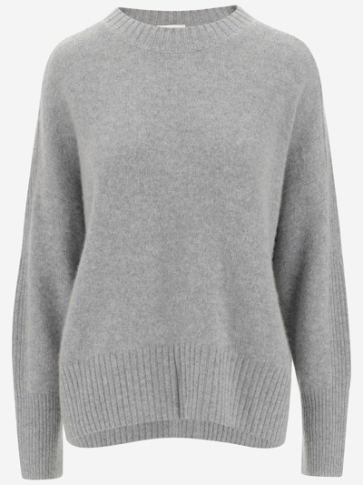 Shop Allude Cashmere Crewneck Sweater In Grigio