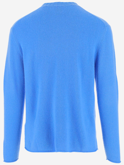 Shop Allude Cashmere Crewneck Sweater In Blu