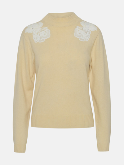 Shop See By Chloé Wool Blend Cream Sweater In White