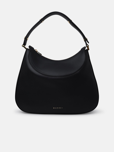 Shop Marni Large Black Leather Milano Bag