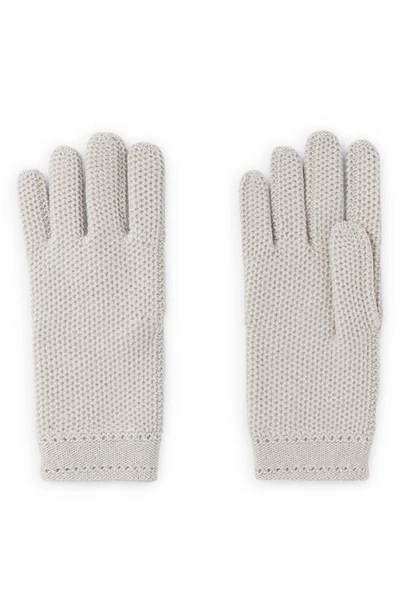 Shop Loro Piana Mixed Stitch Cashmere Gloves In Birch