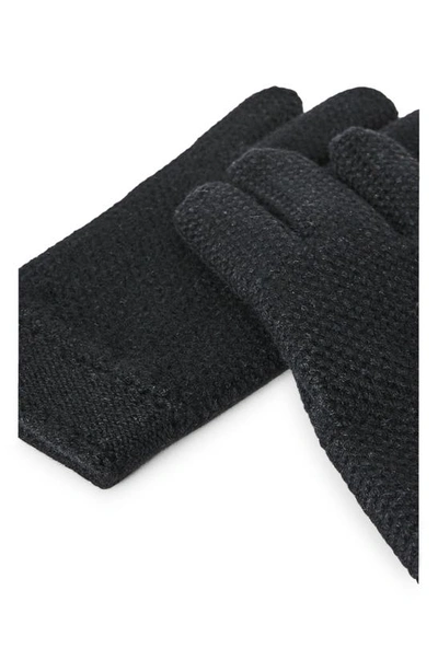 Shop Loro Piana Mixed Stitch Cashmere Gloves In Black