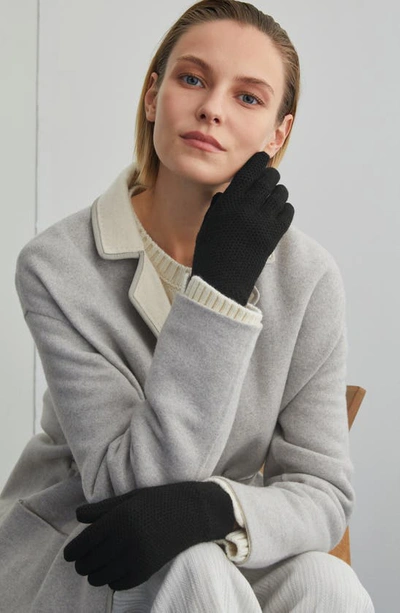 Shop Loro Piana Mixed Stitch Cashmere Gloves In Black