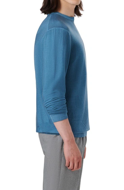 Shop Bugatchi Crewneck Water Repellent Wool Sweater In Cobalt