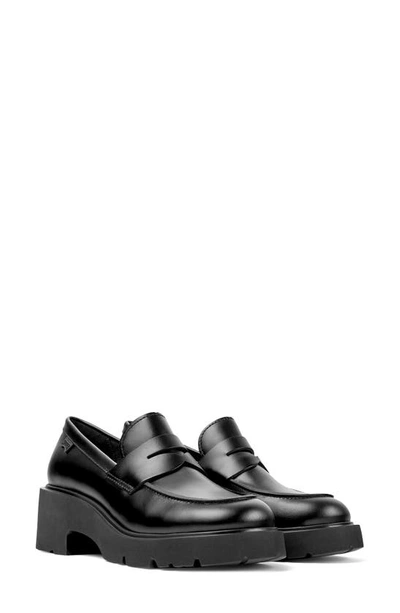 Shop Camper Milah Penny Loafer In Black