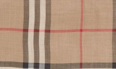 Shop Burberry Giant Check Silk & Wool Gauze Scarf In Archive Beige/ Birch Brown