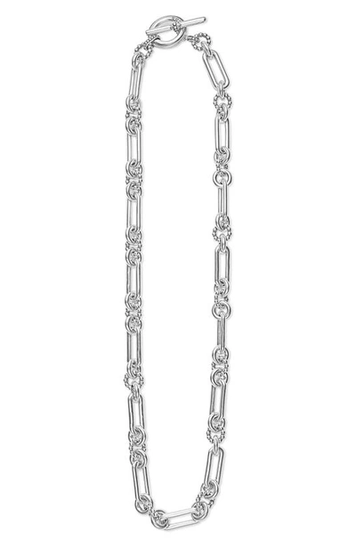 Lagos Signature Caviar Link Necklace In Silver