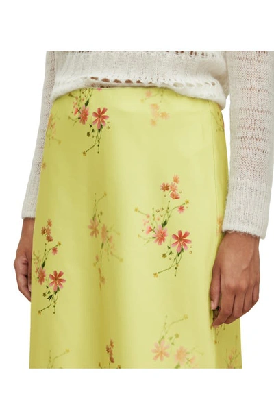 Allsaints Raya Solanio Floral Recycled-polyester Midi Skirt In