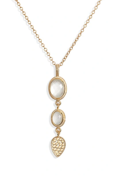 Shop Anna Beck Semiprecious Stone Pendant Necklace In Gold/ Mother Of Pearl