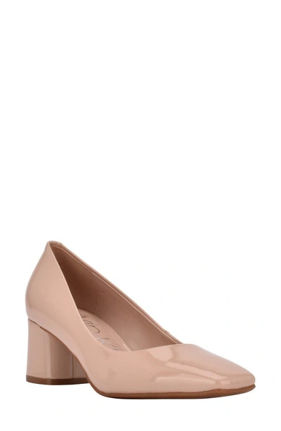 Shop Calvin Klein Alanta Square Toe Pump In Light Natural 110