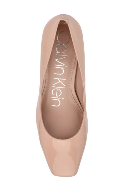 Shop Calvin Klein Alanta Square Toe Pump In Light Natural 110