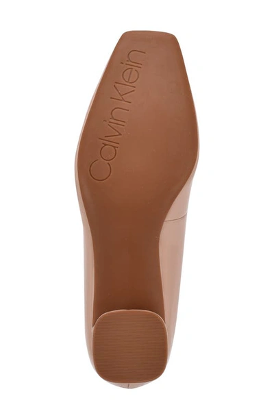 Shop Calvin Klein Alanta Square Toe Pump In Light Natural 110