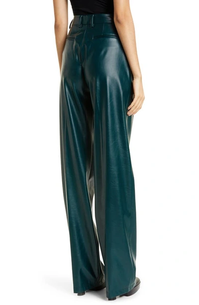 Shop Aknvas Oconnor Faux Leather High Waist Pants In Abyss