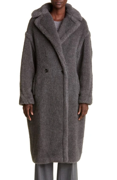 Shop Max Mara Teddy Bear Icon Faux Fur Coat In Medium Grey