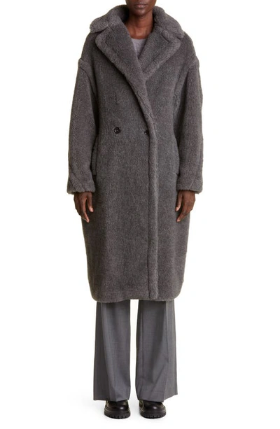 Shop Max Mara Teddy Bear Icon Faux Fur Coat In Medium Grey